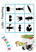 Vorschau - Spiele - Sprachförderung zu Fasching / Karneval: Schattenbilder-Lotto (Daz/DaF) - Seite 2