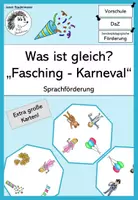 Vorschau - Spiele - Sprachförderung zu Fasching / Karneval: Was ist gleich? (DaZ/DaF) - Deckblatt