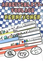 Vorschau - Arbeitsblätter - Arbeitsblattvorlage Kernfächer (Deu, Ma, Eng) mit Icons - Deckblatt