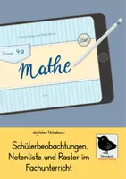 Vorschau - selbst erstellte Cliparts/Grafiken - 6 x Digitales Notizbuch: Schülerbeobachtung im Unterricht - Deckblatt