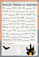 Vista previa - Hojas de trabajo - Dictado practicado "Halloween am Geisterschloss" alemán - página 3