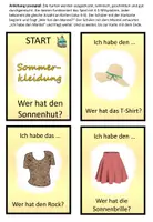 Vista previa - Juegos / Gamificación - Juego de lectura "Sommerkleidung" alemán - página 1