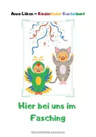 Vorschau - Anderer Materialtyp - {Hier bei uns im Fasching} - Kinderlied - Deckblatt