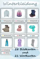 Vista previa - Presentaciones - Tarjetas de imágenes y tarjetas de palabras "Winterkleidung" alemán - Portada