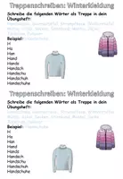 Vista previa - Hojas de trabajo - Escritura de la escalera "Winterkleidung" alemán - página 2