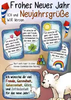 Aperçu - Matériel pour travaux manuels / dessin - Neujahrsgrüße / Frohes neues Jahr 2022 Grußkärtchen DaF DaZ - Page de couverture