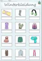 Vista previa - Hojas de trabajo - Lista de palabras "Winterkleidung" alemán - página 3