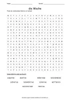 Vista previa - Hojas de trabajo - Suchsel Woche "Sopa de letras" alemán - Portada