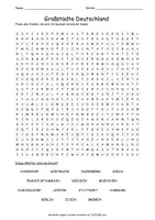 Vista previa - Hojas de trabajo - Suchsel Großstädte "Sopa de letras" alemán - Portada