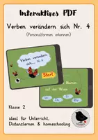 Vorschau - Arbeitsblätter - interaktives PDF: Personalform von Verben - Deckblatt