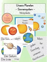 Vorschau - Unterrichtsreihen - Planeten & Sonnensystem: Merkplakate - Deckblatt