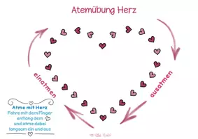 Vorschau - Mal- und Bastelvorlagen - Atemübung Herz 💕 - Deckblatt