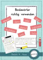 Vorschau - Arbeitsblätter - Bindewörter richtig verwenden - Deckblatt