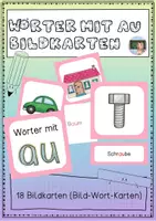 Vorschau - Bildkarten - Wörter mit au - Bildkarten/Wortkarten - Deckblatt