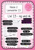 Vorschau - Arbeitsblätter - Lernwörter üben 2. Klasse - LW 13 - Wörter mit ng und nk in Grundschrift, Druckschrift und AW Straight - Deckblatt