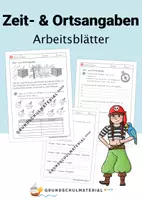 Vorschau - Arbeitsblätter - Satzglieder Zeit- und Ortsangaben Arbeitsblätter - Deckblatt