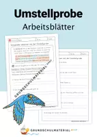 Vorschau - Arbeitsblätter - Umstellprobe Satzglieder Arbeitsblätter - Deckblatt