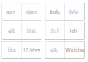 Aperçu - Jeux - Domino "sich vorstellen" allemand - Page 1