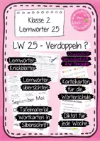 Vorschau - Arbeitsblätter - Lernwörter üben 2. Klasse - LW 25 - Wörter mit und ohne Verdopplung in Grundschrift, Druckschrift und AW Straight - Deckblatt