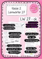 Vorschau - Arbeitsblätter - Lernwörter üben 2. Klasse - LW 27 - Wörter mit ck in Grundschrift, Druckschrift und AW Straight - Deckblatt