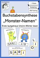 Vorschau - Fördermaterial/Inklusion - Buchstabensynthese: „Monster-Namen“ - Deckblatt