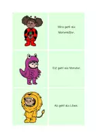 Vorschau - Spiele - Lesekärtchen im Fasching / Lesen und Zuordnen / 3-fach differenziert - Seite 1