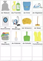 Vorschau - Arbeitsblätter - Wortschatz: Haushalt - Bildkarten und Arbeitsblätter - Seite 1