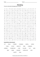 Vista previa - Hojas de trabajo - Suchsel Kleidung "Sopa de letras" alemán - Portada