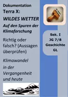 Vorschau - Arbeitsblätter - Klimawandel: AB zur Terra X-Folge „Wildes Wetter - Auf den Spuren der Klimaforschung“ (Dokumentation) Klimamaterial, Klima #TimeForClimateAction - Deckblatt
