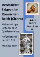 Vorschau - Arbeitsblätter - Sklaven im römischen Reich: Quellenanalyse (Übung/Test) | LÖSUNGEN | Geschichte Klasse 5–6 - Deckblatt