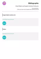 Aperçu - Jeux - Objets et fournitures scolaires Cartes de vocabulaire en ANGLAIS - School Objects and Supplies Vocabulary Flashcards - Page 1