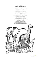 Vorschau - Arbeitsblätter - Animal Poem Kurzgedicht (Zoo) - Tiere - Deckblatt