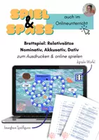 Vorschau - Interaktives Material - Brettspiel: Relativsätze auf Niveau A2 - print & digital - Deckblatt