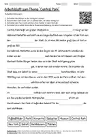 Vorschau - Arbeitsblätter - Arbeitsblätter "Central Park" + Lösung & MP3 + - Deckblatt