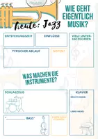 Vorschau - Arbeitsblätter - Jazz (Wie geht eigentlich Musik?) - Musikstile erkunden mit Erklärvideos von Marti Fischer - Seite 1