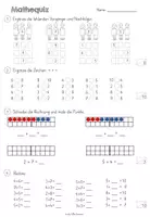 Vorschau - Test - Mathequiz - Klasse 1 - Addition/ Subtraktion ZR 10 - Seite 2