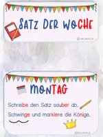 Vorschau - Fördermaterial/Inklusion - Satz der Woche - Täglicher Arbeitsauftrag & Zusatzaufgabe in Silbenschrift - Seite 1
