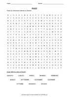 Vista previa - Hojas de trabajo - Cerca puzzle mesi "Sopa de letras" italiano - Portada