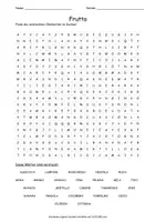Vista previa - Hojas de trabajo - Cerca puzzle Frutta "Sopa de letras" italiano - Portada