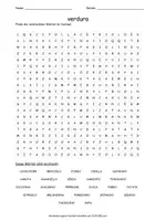 Vista previa - Hojas de trabajo - Cerca puzzle verdura "Sopa de letras" italiano - Portada