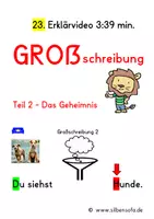 Vorschau - Fördermaterial/Inklusion - Erklärvideo 23: Großschreibung, Teil 2 - Deckblatt