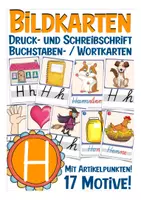 Vista previa - Decoración del aula - Bildkarten Deutsch Buchstabe H Wortschatz - Portada