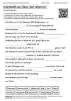 Vorschau - Arbeitsblätter - Arbeitsblätter "Karl Nehammer" + Lösung & MP3 + - Deckblatt