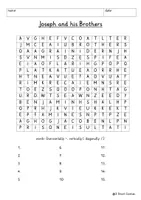 Vista previa - Unidades / Secuencias / Situaciones de Aprendizaje - Joseph and his brothers Printable Word Search Puzzle Religion Bible English / Inglés - página 3