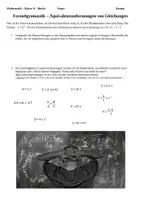 Vorschau - Arbeitsblätter - KOSTENLOS Formelgymnastik: Äquivalenzumformung von Gleichungen - Seite 1