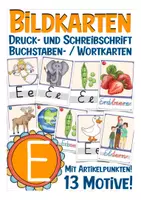 Vista previa - Decoración del aula - Bildkarten Buchstabe E Deutsch - Portada
