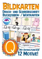 Vista previa - Decoración del aula - Bildkarten Buchstabe Q Deutsch - Portada