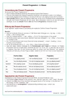 Vorschau - Arbeitsblätter - Present Progressive - Arbeitsblätter mit Lösungen - PDF und Docx - Seite 1