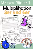 Vorschau - Arbeitsblätter - Miniheft - Multiplikation - 3er und 6er Reihe - Deckblatt