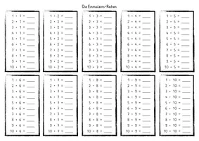 Vorschau - Arbeitsblätter - Einmaleins-Reihen - Deckblatt